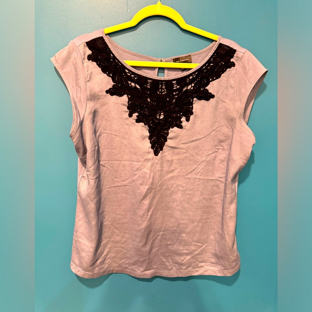 The Limited blouse with black lace detail